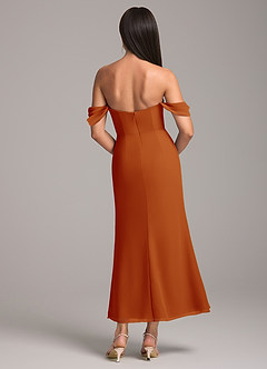 Azazie Saige Final Sale Paprika Sheath Off the Shoulder Chiffon Convertible Dress image5