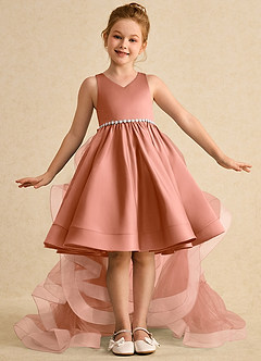 Azazie Julietta Robe Demoiselle D'honneur Fillette Robe Princesse en Tulle Convertible Mai Tai image2