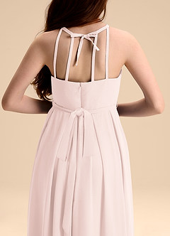 Azazie Arianthe Junior Vestido de Pétalo De Rosa de Gasa de Corte en A con Plisado image8