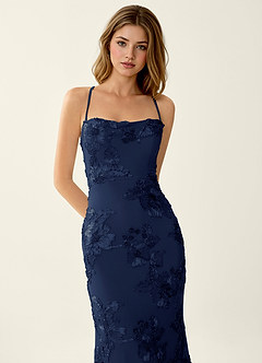 Octavenlly Navy Blue Lace Mesh Wedding Guest image5