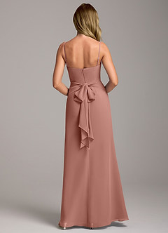 Azazie Tahlia Bridesmaid Dresses Cedar Rose A-Line with Belt Chiffon Dress image6