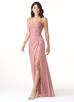 Azazie Reneya Robes de demoiselle d'honneur Robe Sirène en Maille Arc Rose Poussiéreuse image3