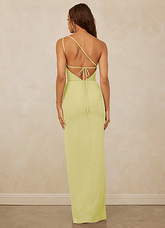 Christian Siriano Bridal for Azazie 1003 Robes de demoiselle d'honneur Robe Fourreau en Mousseline de soie Ue épaule Sorbet Citron image2