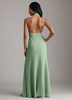Azazie Lorena Bridesmaid Dresses Matcha Mermaid Pleated Chiffon Dress image2