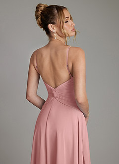 Azazie Elita Bridesmaid Dresses Dusty Rose A-Line Pleated Chiffon Dress image2
