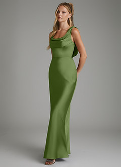 Azazie Elena Bridesmaid Dresses Juniper Mermaid Pleated Stretch Satin Dress image5