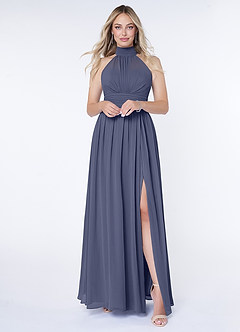 Azazie Iman Bridesmaid Dresses Stormy A-Line A-Line Ruched Chiffon Dress image5