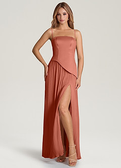 Azazie Tierney Brudtärnklänningar Klänning av A-Linje i Chiffong Axelbandslös Lera Konvertibel image3