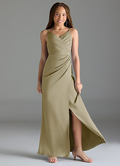 Azazie Maci Junior Klä av Sjöjungfru i Stretch Satin Plisserad image3