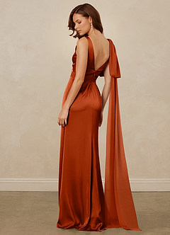 Christian Siriano Bridal for Azazie 1011 Bridesmaid Dresses Paprika Mermaid Bow Stretch Satin Dress image9
