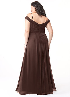 Azazie Audrianna Final Sale Burgundy A-Line Off-The-Shoulder Gathered Chiffon Convertible Dress image8