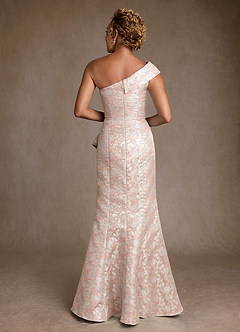 Azazie Hampton Mother of the Bride Dresses Dusty Rose Mermaid One Shoulder Jacquard Dress image3
