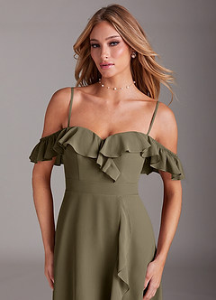 Azazie Lyra Bridesmaid Dresses Willow Green A-Line Chiffon Convertible Dress image9