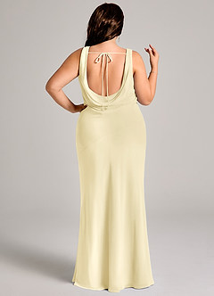 Azazie Rylina Bridesmaid Dresses Lemon Sorbet Mermaid Pleated Chiffon Dress image11