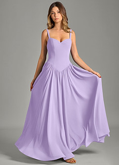 Azazie Evadina Suknie dla druhen Linia A Gorset Szyfon Do ziemi Sukienka image1