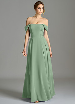 Azazie Oasis Bridesmaid Dresses Matcha A-Line with Pockets Chiffon Dress image5