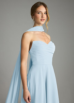 Azazie Ayla Abiti da Damigella Abito A-Line in Chiffon Scollo a Cuore Azzurro image6
