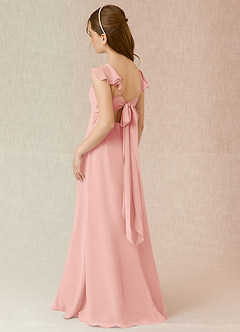 Azazie Everett Junior A-Linie Chiffon Kleid Rosettenrosa image4