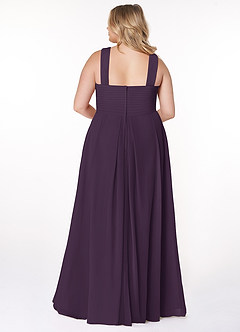 Azazie Kaleigh Bridesmaid Dresses Plum A-Line Pleated Chiffon Dress image8