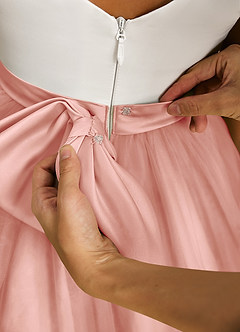 Azazie Sprout Flower Girl Dresses Rosette A-Line Bow Tulle Dress image5