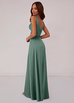 Barbie ♥ Azazie Final Sale Barbie Pink A-Line Bow Stretch Satin Dress image2