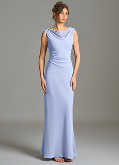 Azazie Kieryn Bridesmaid Dresses Ice Mermaid Pleated Chiffon Dress image5