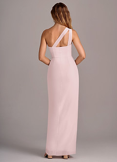 Azazie Tatianna Bridesmaid Dresses Blushing Pink Sheath One Shoulder Chiffon Dress image2