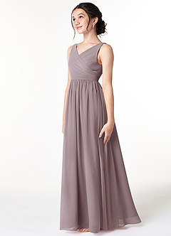 Azazie Sawyer Junior Dusk A-Line Pleated Chiffon Dress image4