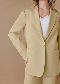 front Amelia Champagne Refined Weave Performance Oversized 2-Piece Suit