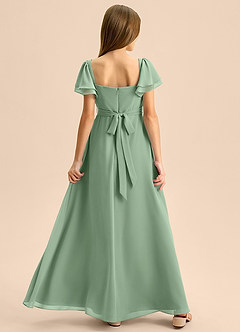 Azazie Azey Junior Robe Trapèze en Mousseline de soie Rayé Matcha image2