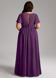 Azazie Verna Maternity Bridesmaid Dresses A-Line V-Neck Ruched Chiffon Floor-Length Dress image12