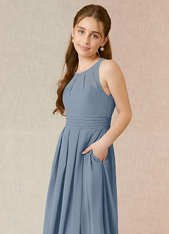 Azazie Bibiane Junior Twilight A-Line Pleated Chiffon Dress image7