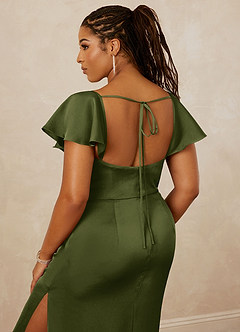 Christian Siriano Bridal for Azazie 1005 Bridesmaid Dresses Olive Sheath Sweetheart Neckline Stretch Satin Dress image10