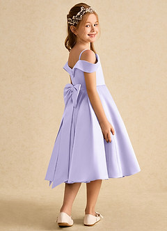 Azazie Favia vestidos de niña de las flores Vestido de Lila de Satin Mate de Corte En A con Vestidos sin tirantes image3