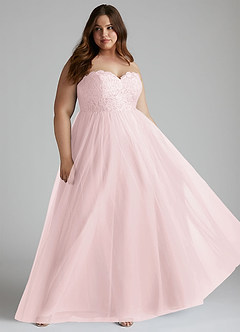 Azazie Roni Bridesmaid Dresses Blushing Pink A-Line Sweetheart Neckline Tulle Convertible Dress image7