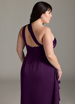 Azazie Maive Robes de demoiselle d'honneur Robe Fourreau en Satin extensible Rayé Grain De Raisin image7