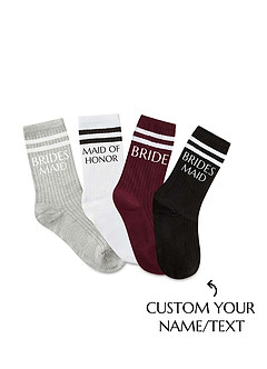 front Customizable Double Stripe Crew Socks