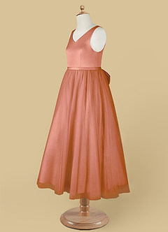 Azazie Marybell Flower Girl Dresses MAI TAI A-Line Bow Tulle Dress image11