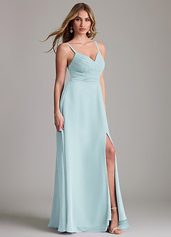 Azazie Terese Bridesmaid Dresses Mist A-Line Pleated Chiffon Dress image3