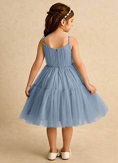 Azazie Osea Sukienki dla dziewczynek sypiących kwiaty Suknia balowa Pofałdowany Tiul Długość do kolan Sukienka image2