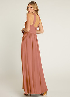 Azazie Jacey Brautjungfernkleider A-Linie Plissee Chiffon Kleid Mai Tai image4