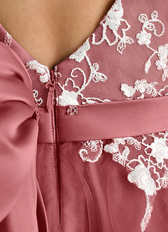 Azazie Butterfly Jurken voor bloemenmeisjes A-Lijn Jurk van Kant Antieke Roos image5