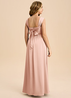 Azazie Hattie Junior A-Linie Plissee Stretch-Satin Kleid Roségold image7