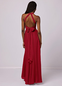 Barbie ♥ Azazie Bridesmaid Dresses Scarlet A-Line Pleated Chiffon Dress image2