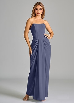 Azazie Anaïs Bridesmaid Dresses Stormy Sheath Strapless Chiffon Dress image3