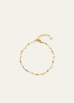 front Kultahelmiä helmirannekoru