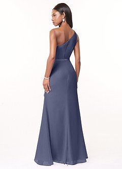 Azazie Liza Bridesmaid Dresses Stormy Mermaid One Shoulder Chiffon Dress image4
