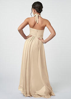 Azazie Hermione Junior Champagne A-Line Chiffon Dress image3