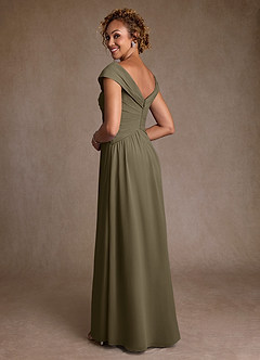 Azazie Myrtle Vestidos para mãe da noiva Vestido Salgueiro Verde de Chiffon de Linha A com Plissado image2