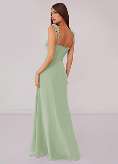 Barbie ♥ Azazie Bridesmaid Dresses Dusty Sage A-Line Sweetheart Neckline Chiffon Dress image2
